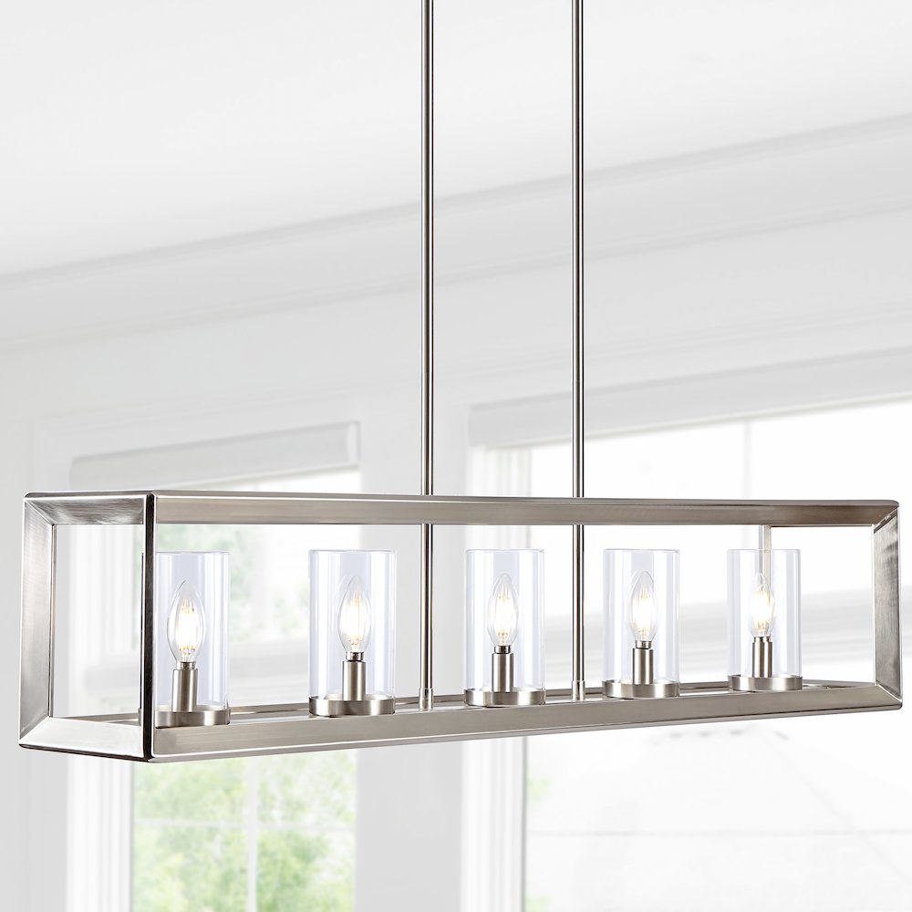 Anna Linear Metal/Glass Led Pendant. Picture 12