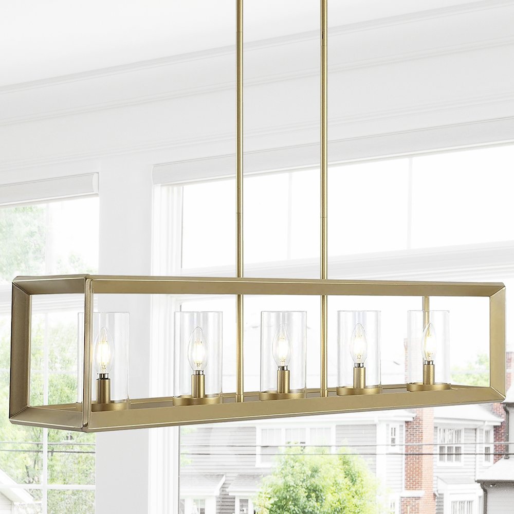 Anna Linear Metal/Glass Led Pendant. Picture 12