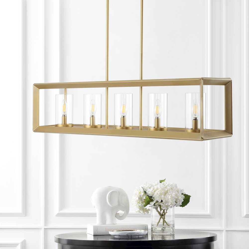 Anna Linear Metal/Glass Led Pendant. Picture 9