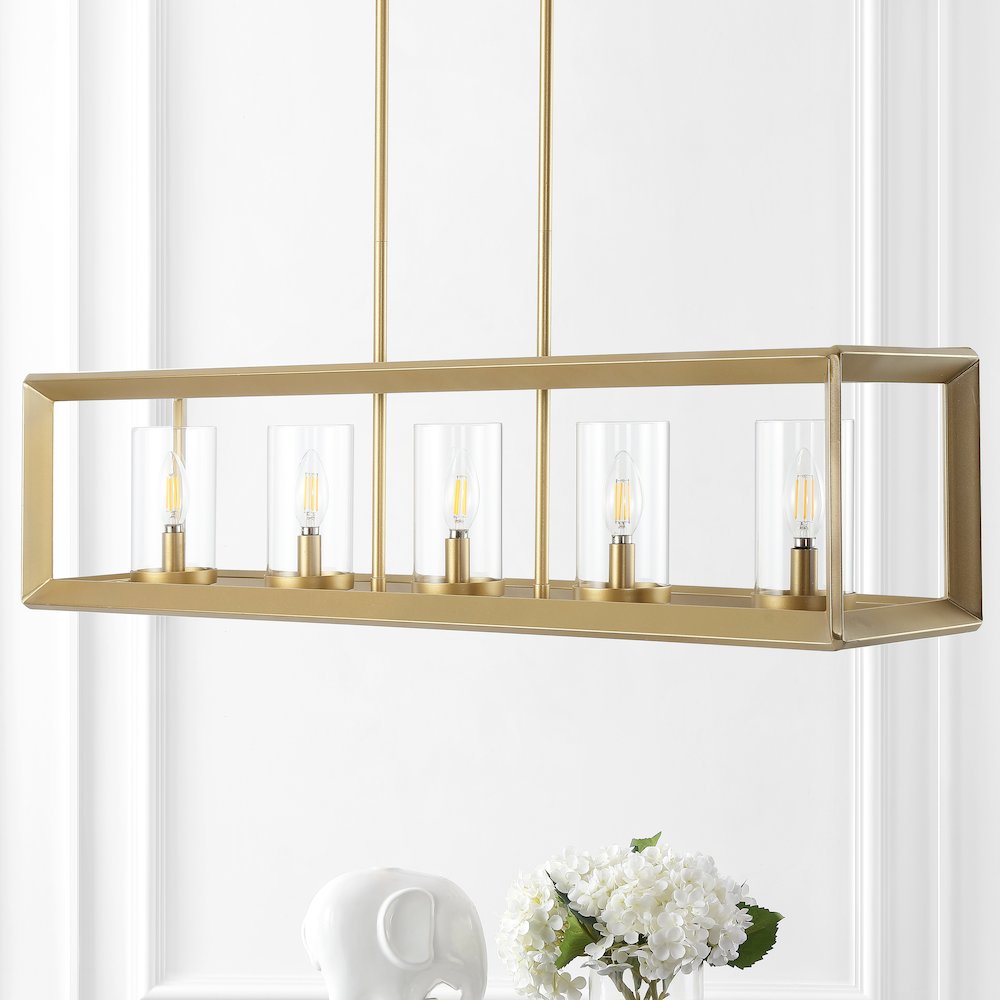 Anna Linear Metal/Glass Led Pendant. Picture 8