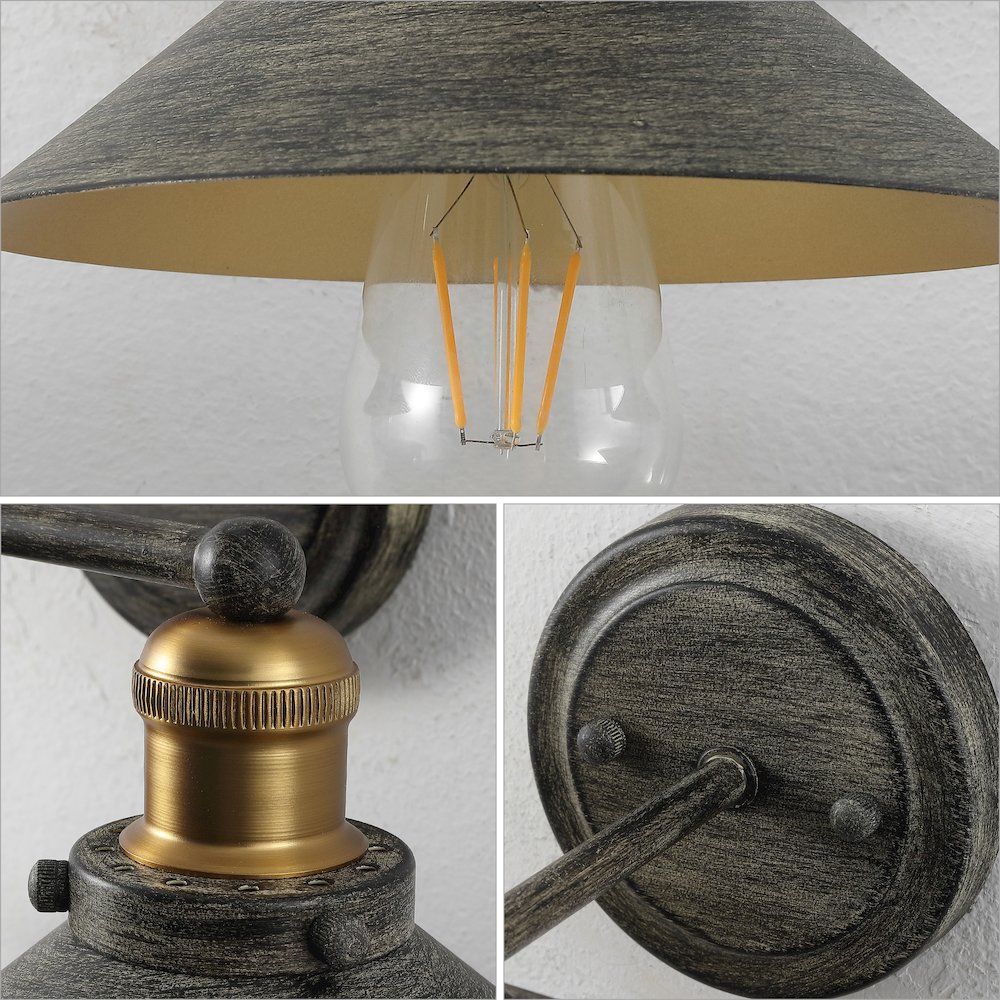 July 2-Light Industrial Farmhouse Metal Vanity Light. Picture 4