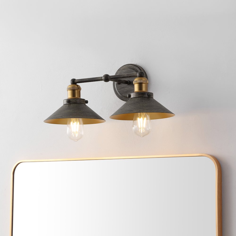 July 2-Light Industrial Farmhouse Metal Vanity Light. Picture 3