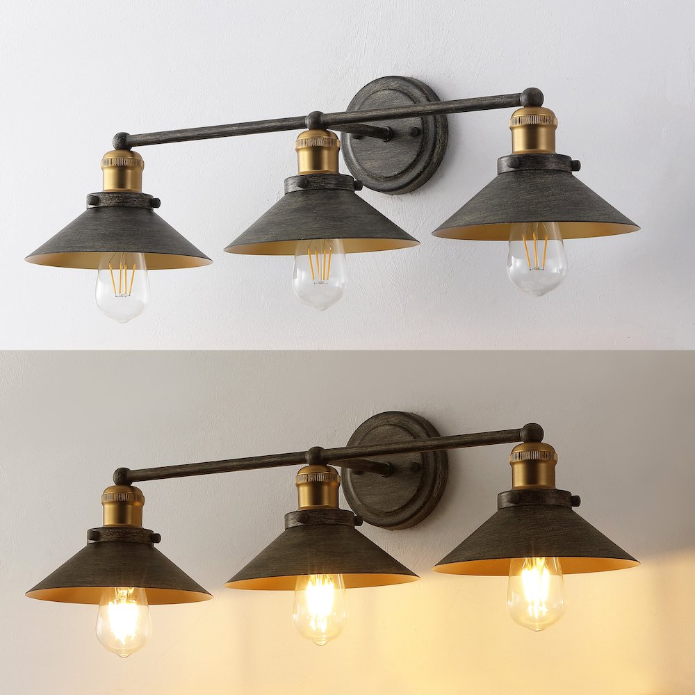 July 3-Light Industrial Farmhouse Metal Vanity Light. Picture 2