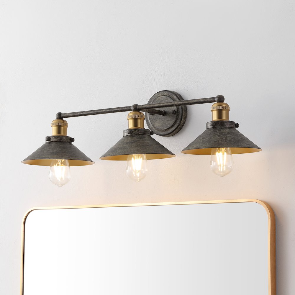 July 3-Light Industrial Farmhouse Metal Vanity Light. Picture 3