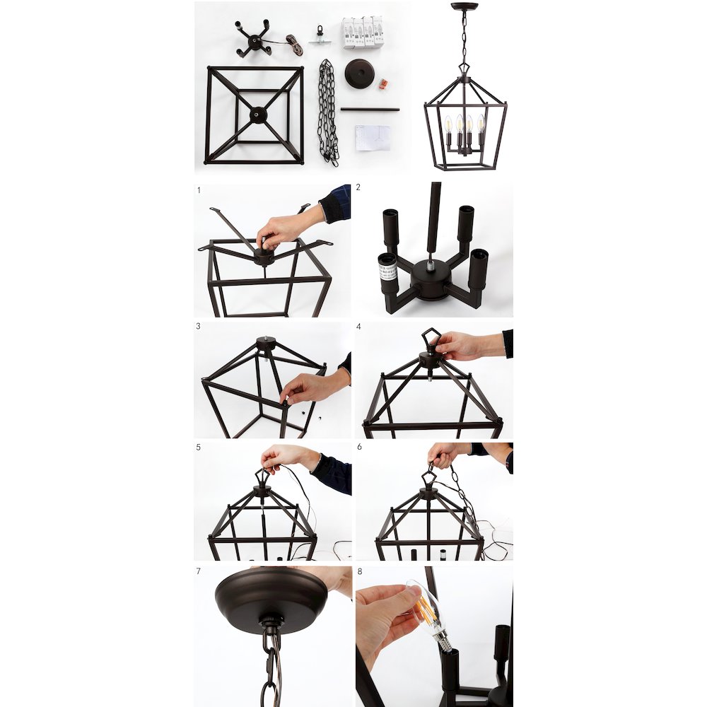 Pagodabulb Lantern Metal Led Pendant. Picture 14