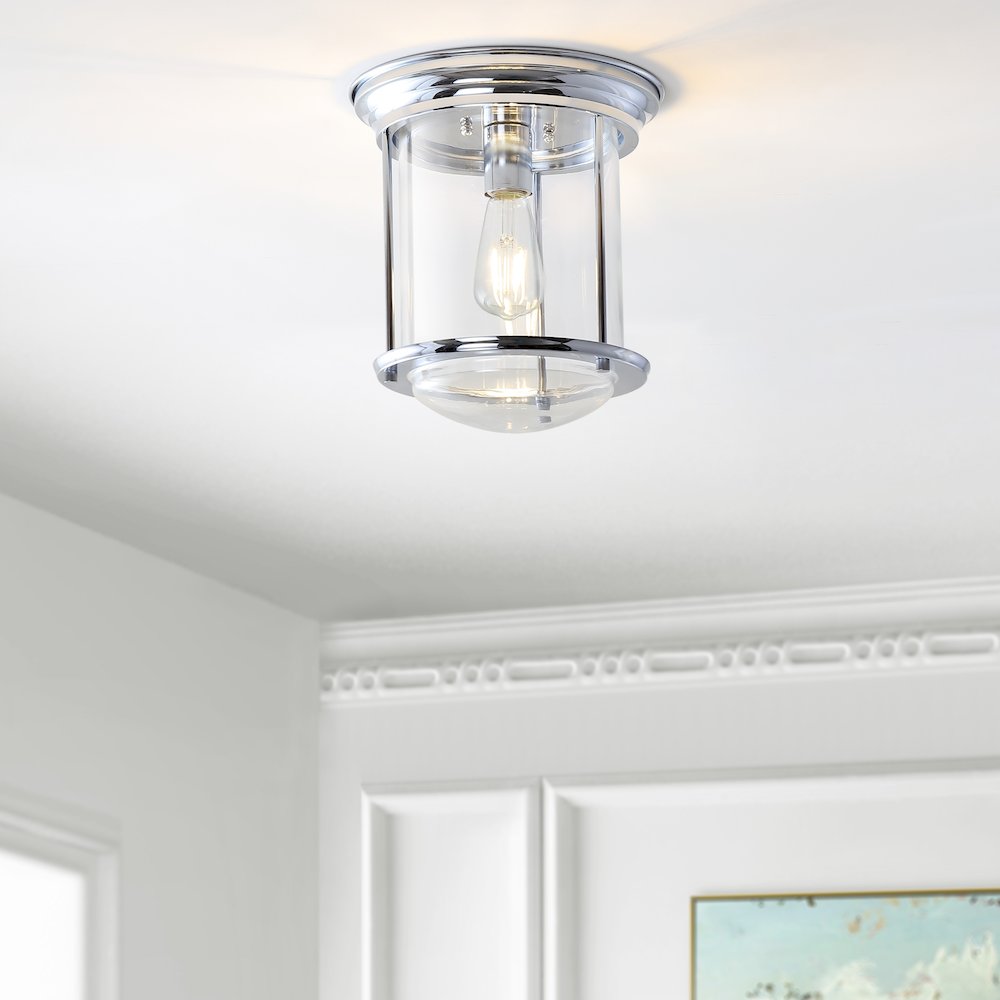 Savannah Metal/Glass Led Flush Mount. Picture 5