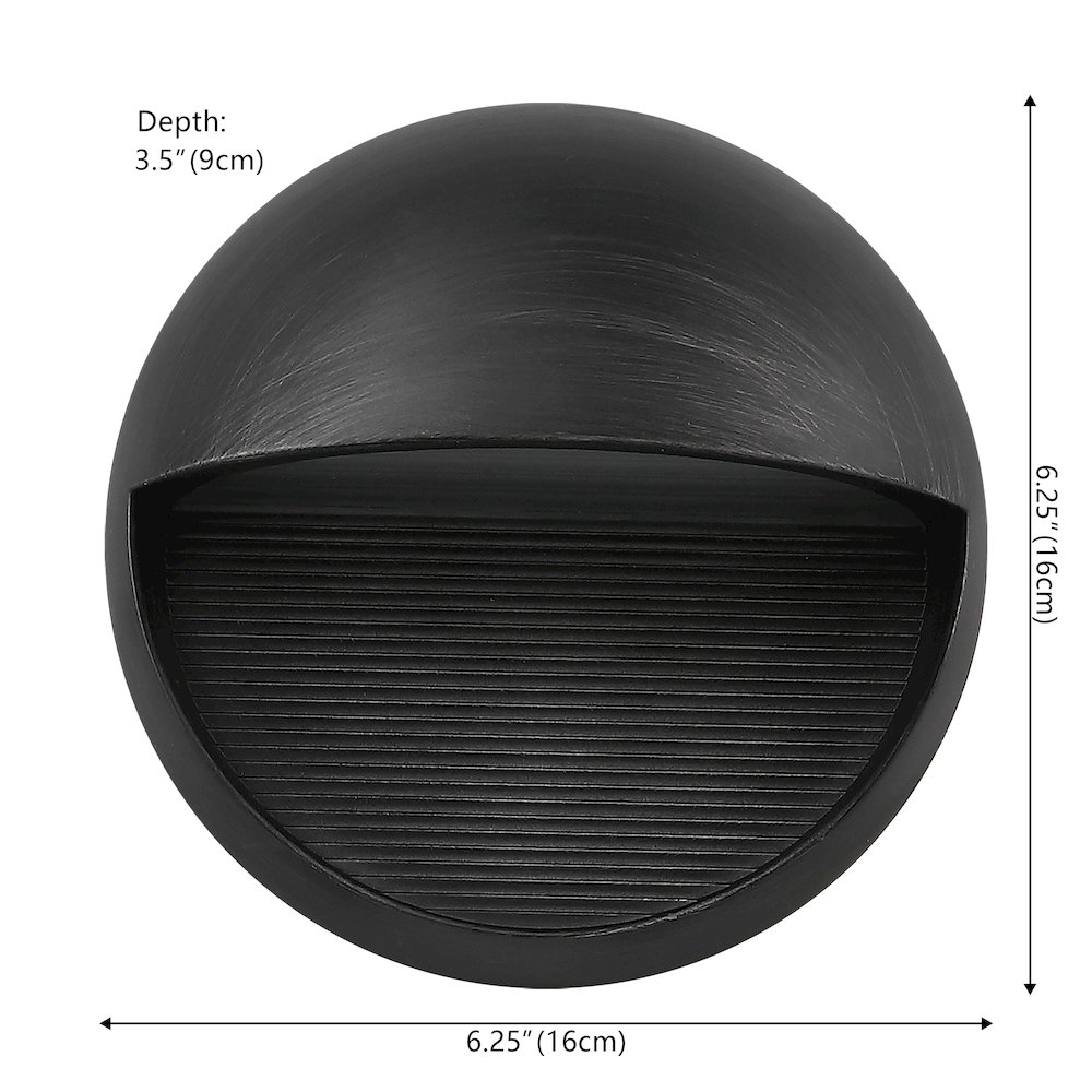 Orbe 6.25" Outdoor Metal/Glass Dimmable Integrated LED Wall Sconce, Rustic Black. Picture 6