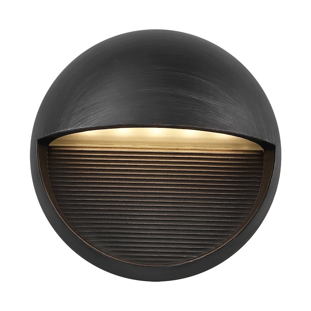 Orbe 6.25" Outdoor Metal/Glass Dimmable Integrated LED Wall Sconce, Rustic Black. Picture 1
