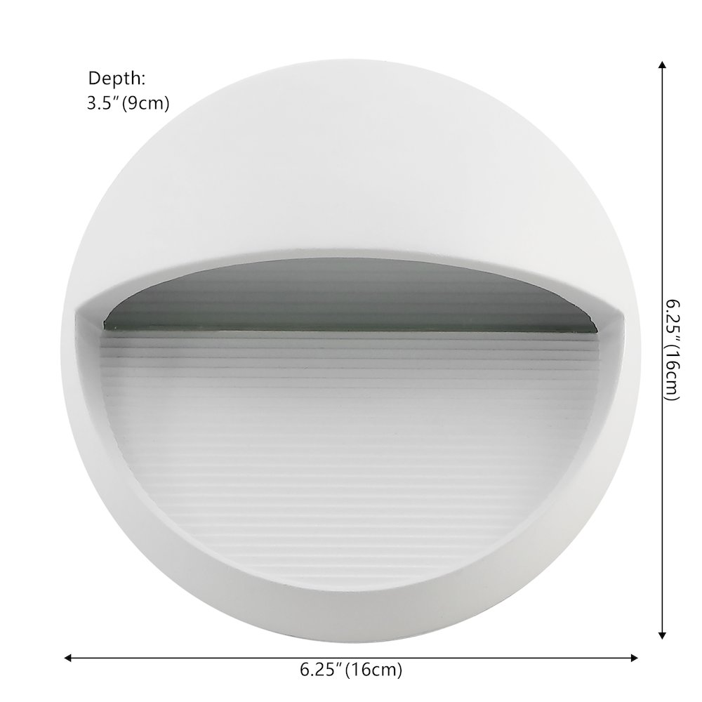 Orbe 6.25" Outdoor Metal/Glass Dimmable Integrated LED Wall Sconce, White. Picture 6