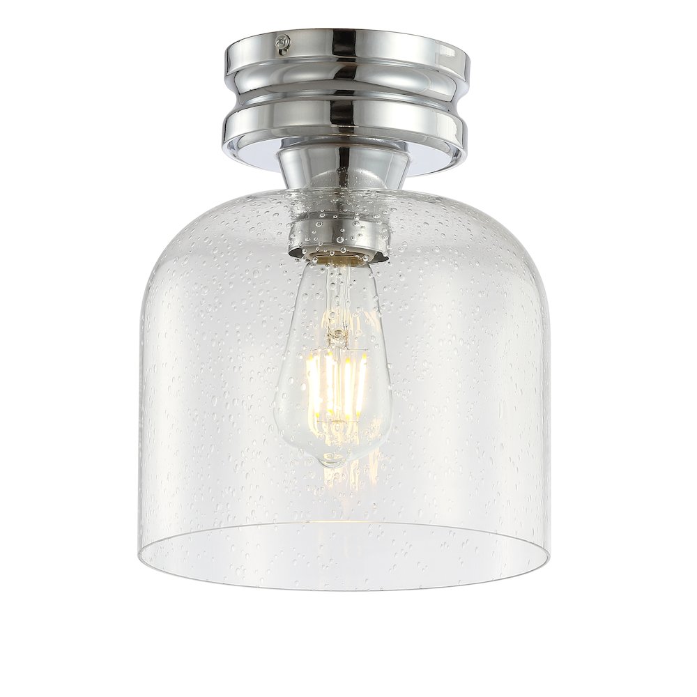 Domenic Metal/Glass Led Flush Mount. Picture 1