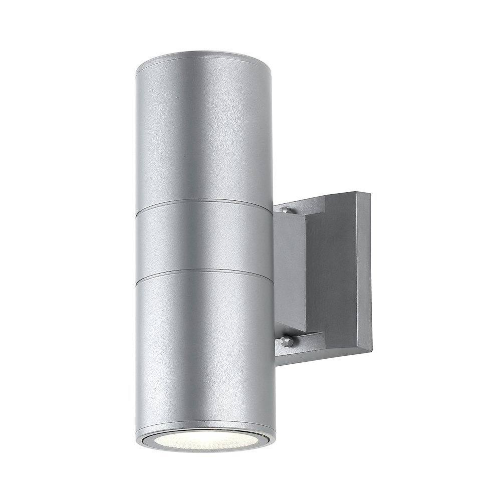 Duo Modern Midcentury Cylinder Outdoor Metal/Glass Integrated Led Wall Sconce. Picture 5