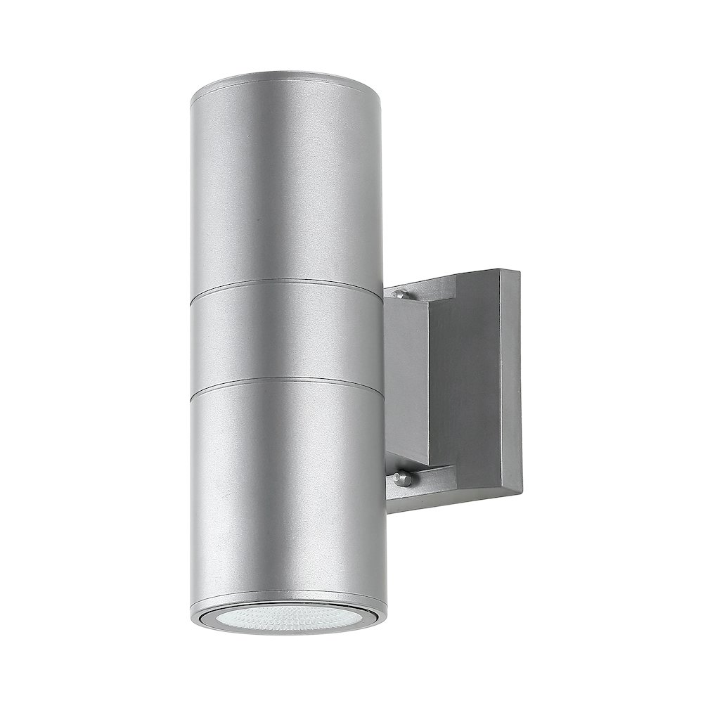 Duo Modern Midcentury Cylinder Outdoor Metal/Glass Integrated Led Wall Sconce. Picture 1