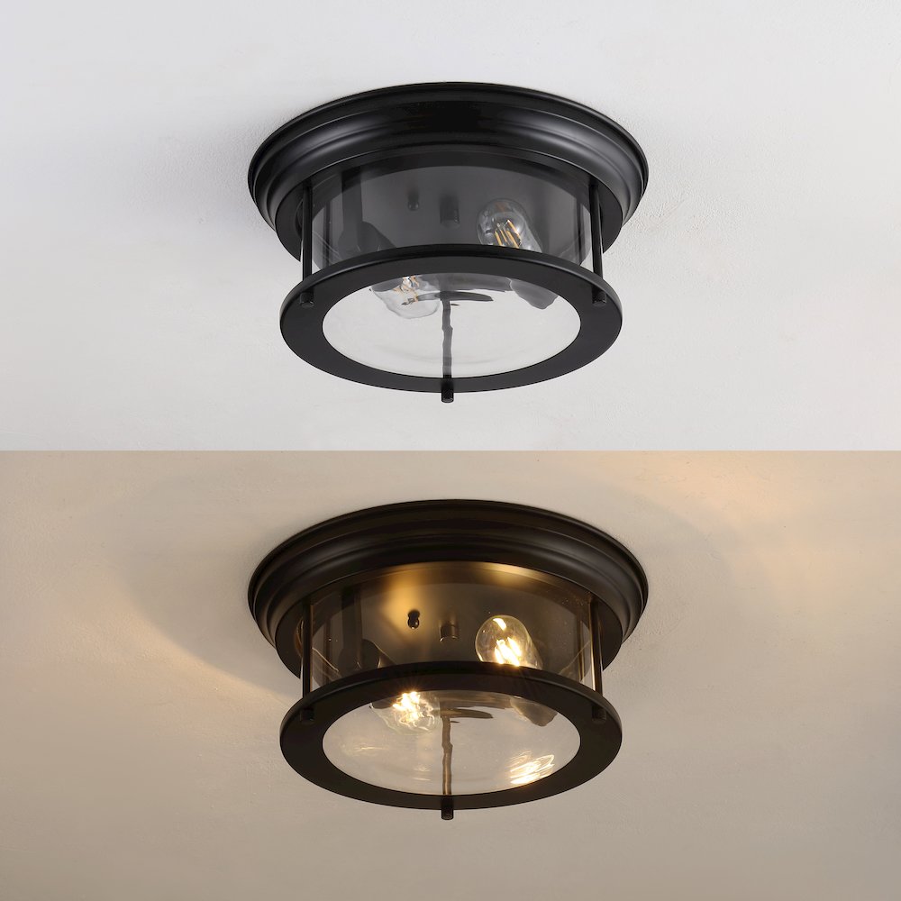 Lauren 2-Light Metal/Glass Led Flush Mount. Picture 6