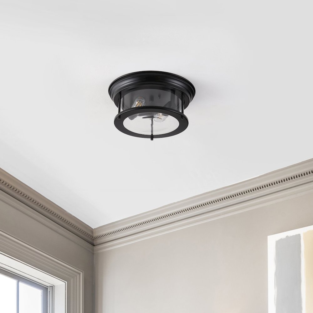 Lauren 2-Light Metal/Glass Led Flush Mount. Picture 2