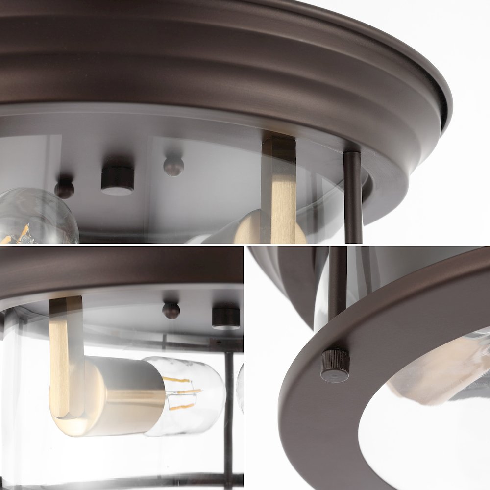 Lauren 2-Light Metal/Glass Led Flush Mount. Picture 4