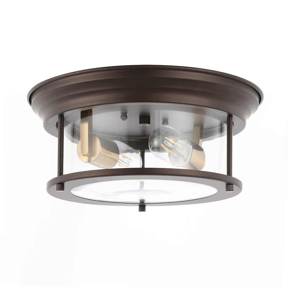 Lauren 2-Light Metal/Glass Led Flush Mount. Picture 3