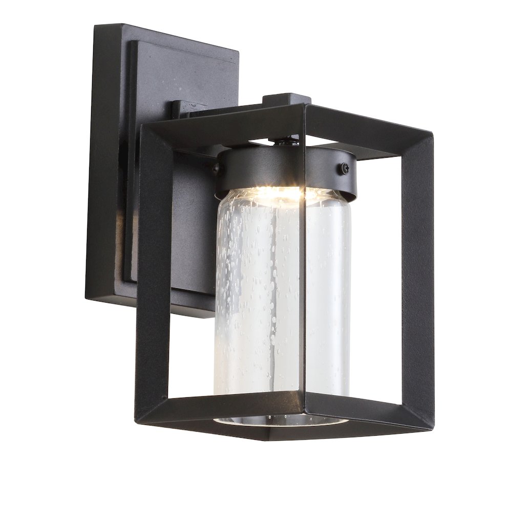 Nate Outdoor Modern Cube Bubble Glassmetal Integrated Led Wall Sconce. Picture 1