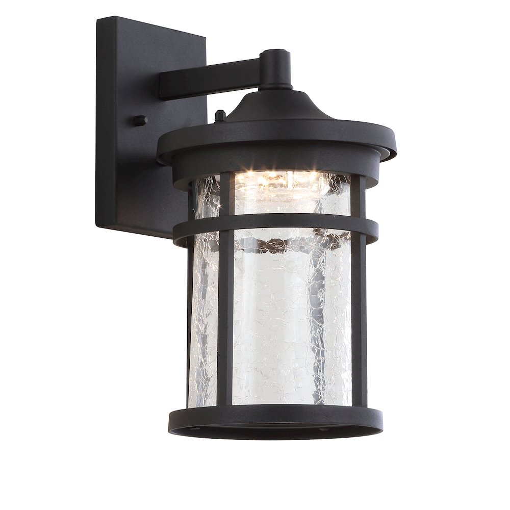 Campo Outdoor Wall Lantern Crackled Glassmetal Integrated Led Wall Sconce. Picture 1