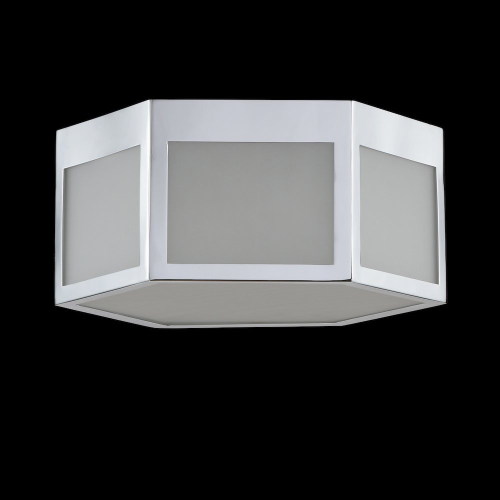 Minimo Hexagon Metalfrosted Glass Led Flush Mount. Picture 4