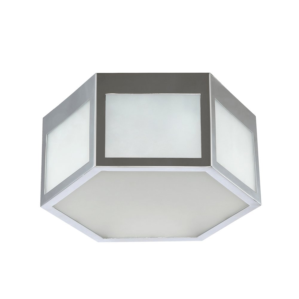 Minimo Hexagon Metalfrosted Glass Led Flush Mount. Picture 2