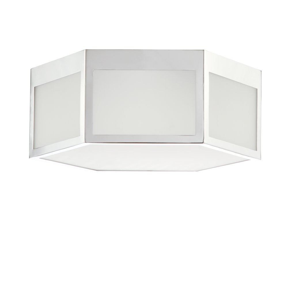 Minimo Hexagon Metalfrosted Glass Led Flush Mount. Picture 7