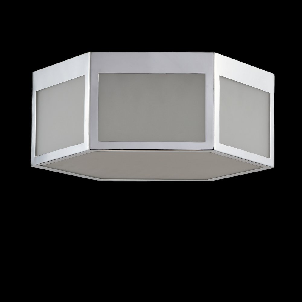 Minimo Hexagon Metalfrosted Glass Led Flush Mount. Picture 4