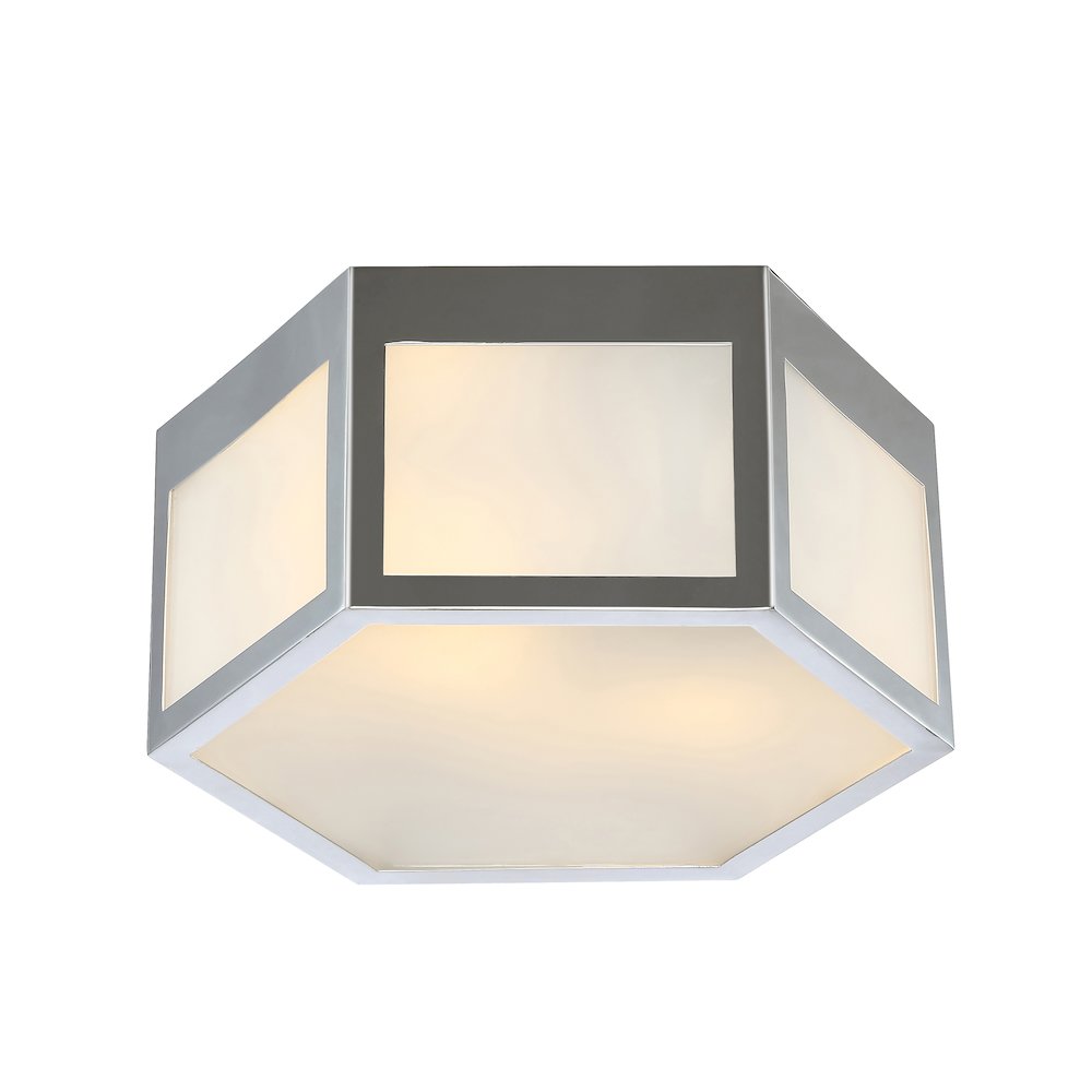 Minimo Hexagon Metalfrosted Glass Led Flush Mount. Picture 1