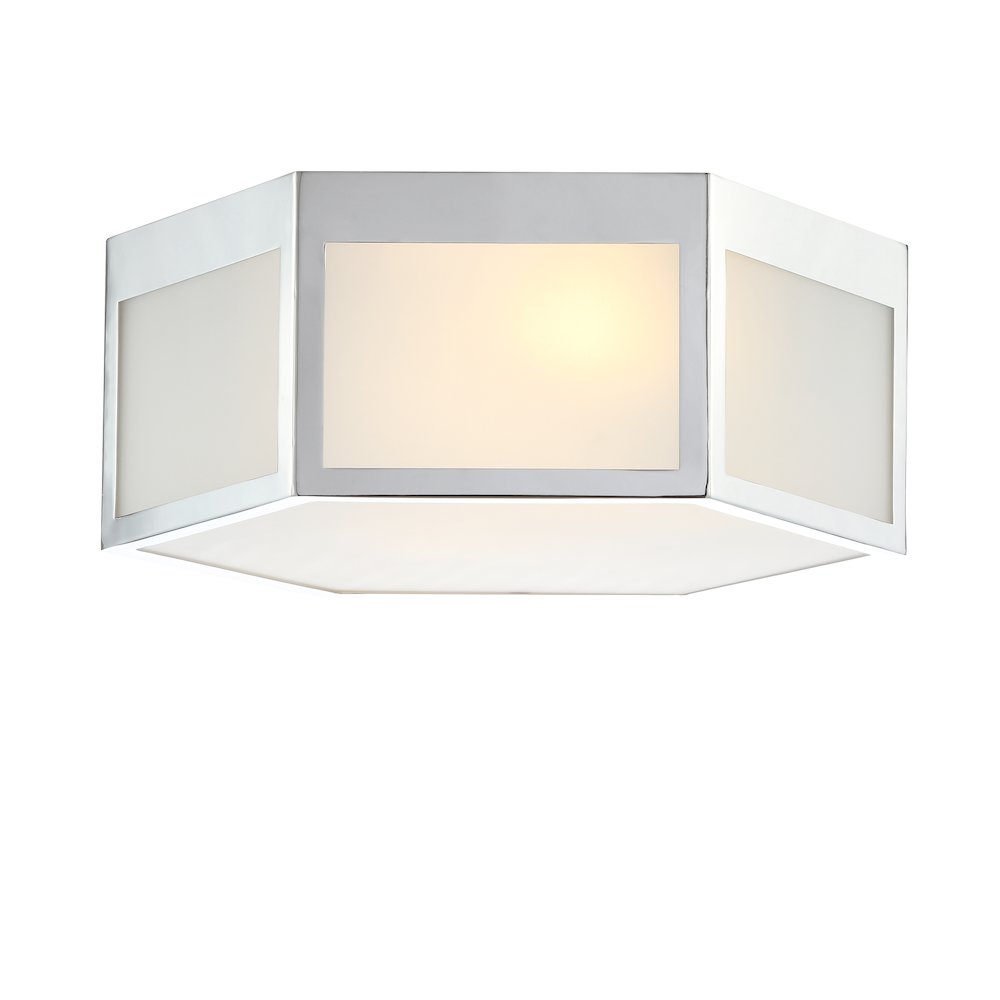 Minimo Hexagon Metalfrosted Glass Led Flush Mount. Picture 6