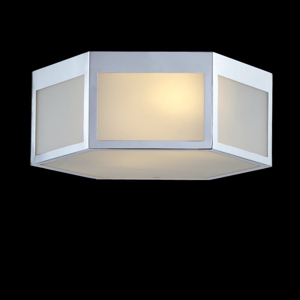 Minimo Hexagon Metalfrosted Glass Led Flush Mount. Picture 3