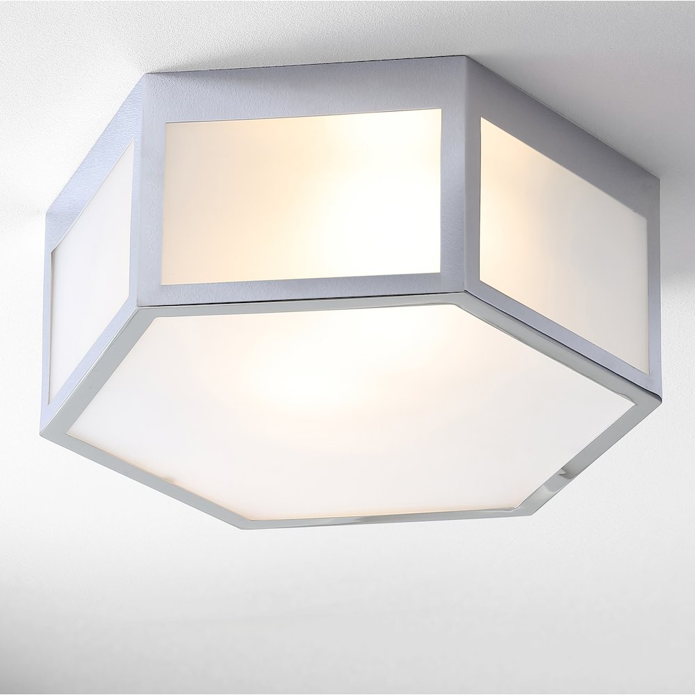 Minimo Hexagon Metalfrosted Glass Led Flush Mount. Picture 8
