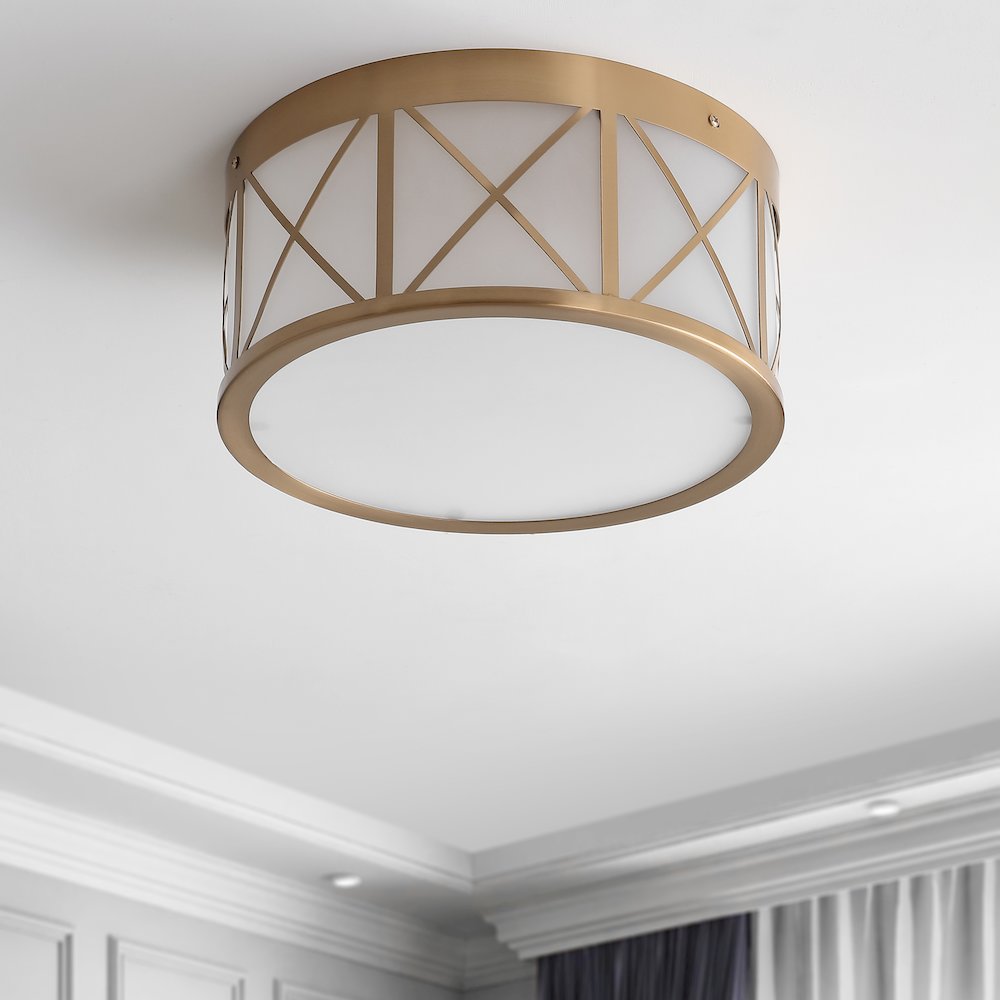 Cadence Drum Metal/Glass Flush Mount. Picture 8