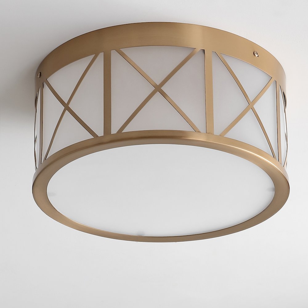 Cadence Drum Metal/Glass Flush Mount. Picture 6