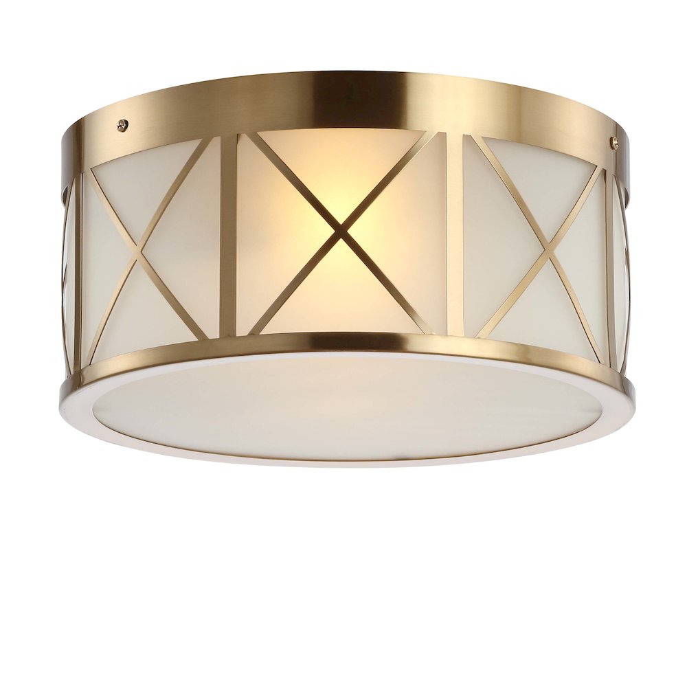Cadence Drum Metal/Glass Flush Mount. Picture 1