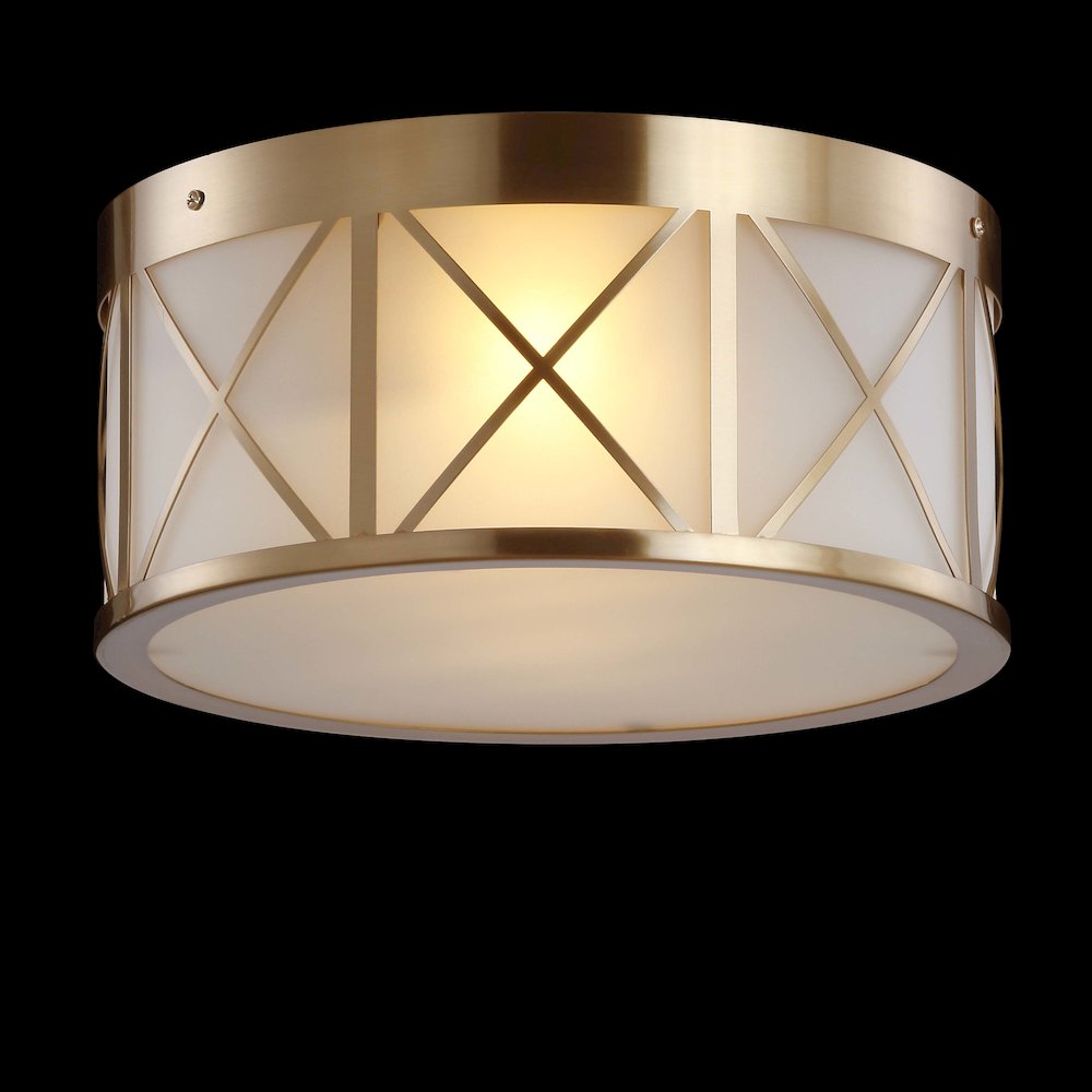 Cadence Drum Metal/Glass Flush Mount. Picture 3