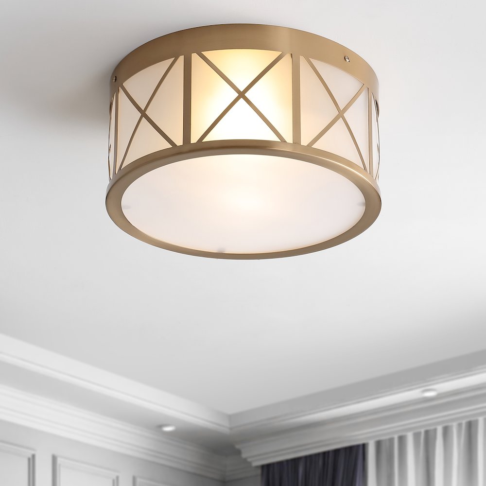 Cadence Drum Metal/Glass Flush Mount. Picture 7
