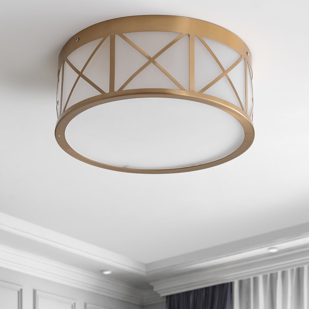 Cadence Drum Metal/Glass Flush Mount. Picture 8