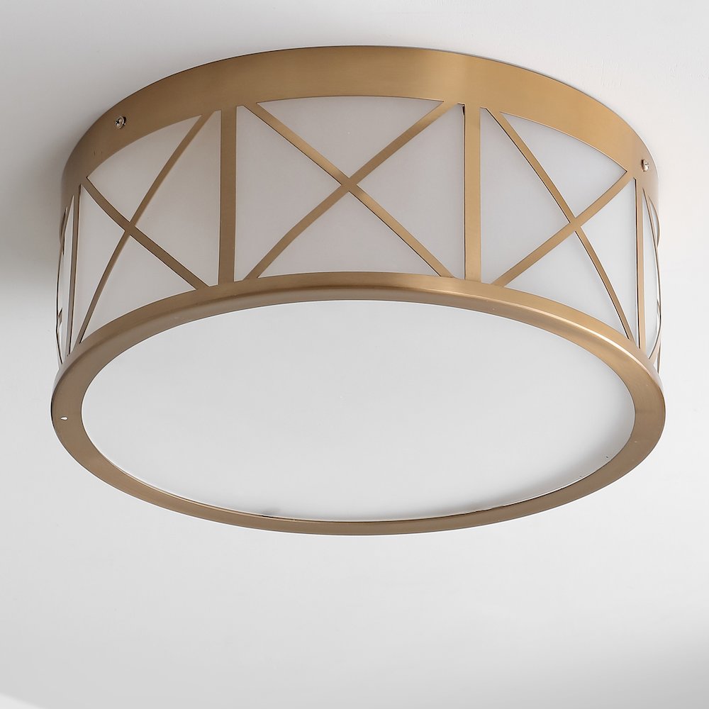 Cadence Drum Metal/Glass Flush Mount. Picture 6