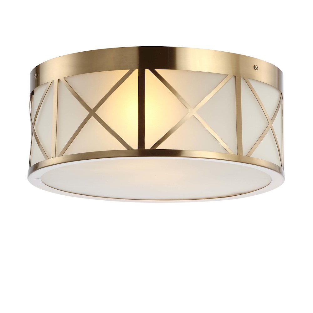 Cadence Drum Metal/Glass Flush Mount. Picture 1
