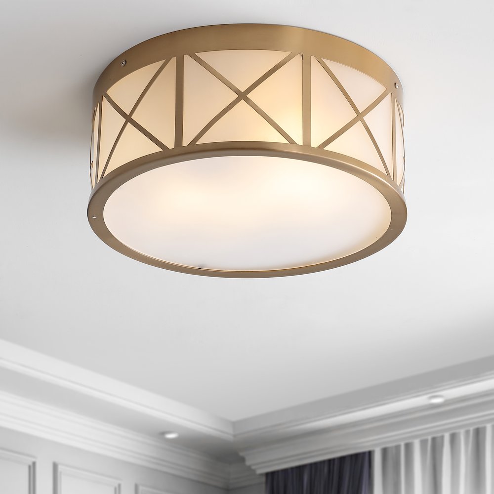 Cadence Drum Metal/Glass Flush Mount. Picture 7