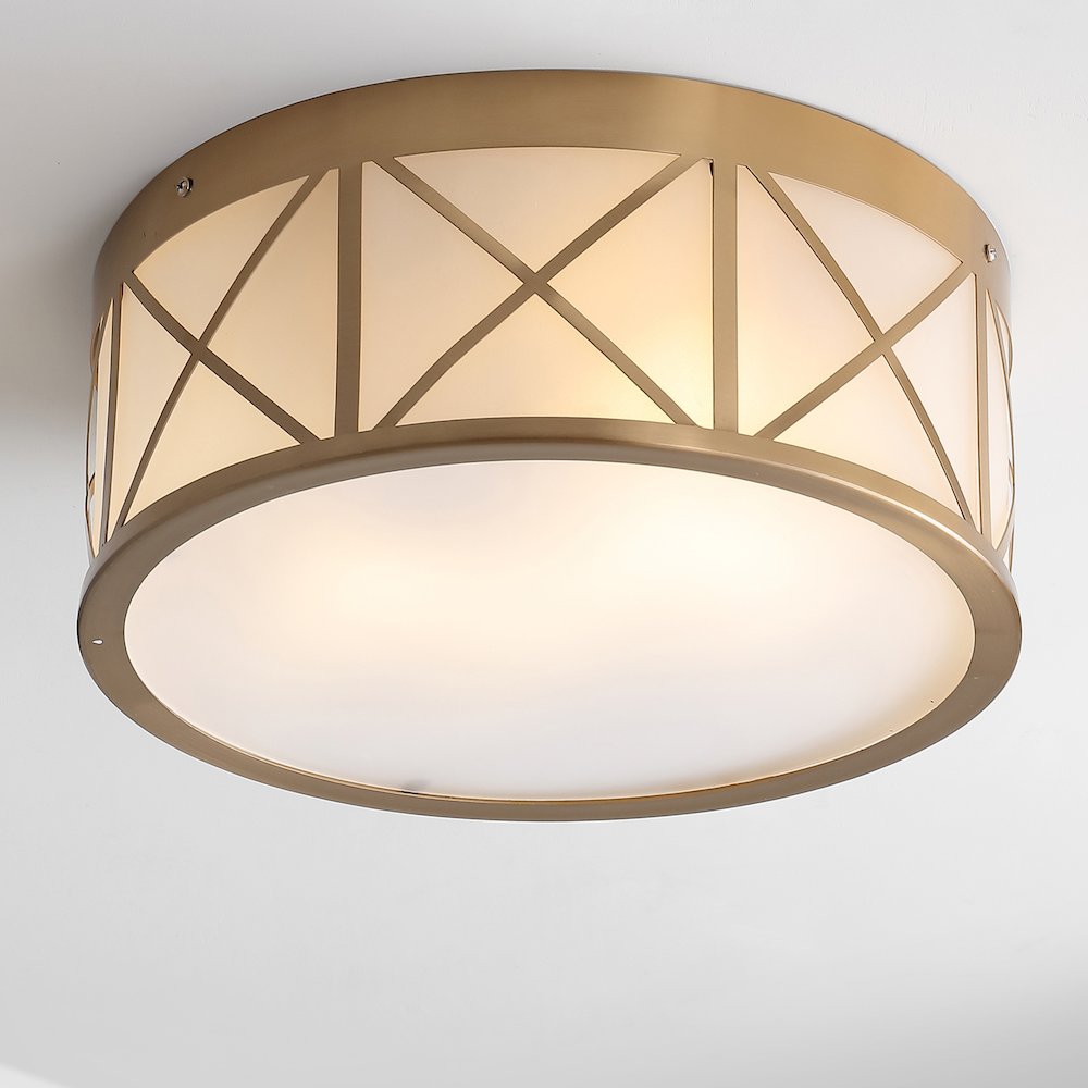 Cadence Drum Metal/Glass Flush Mount. Picture 5