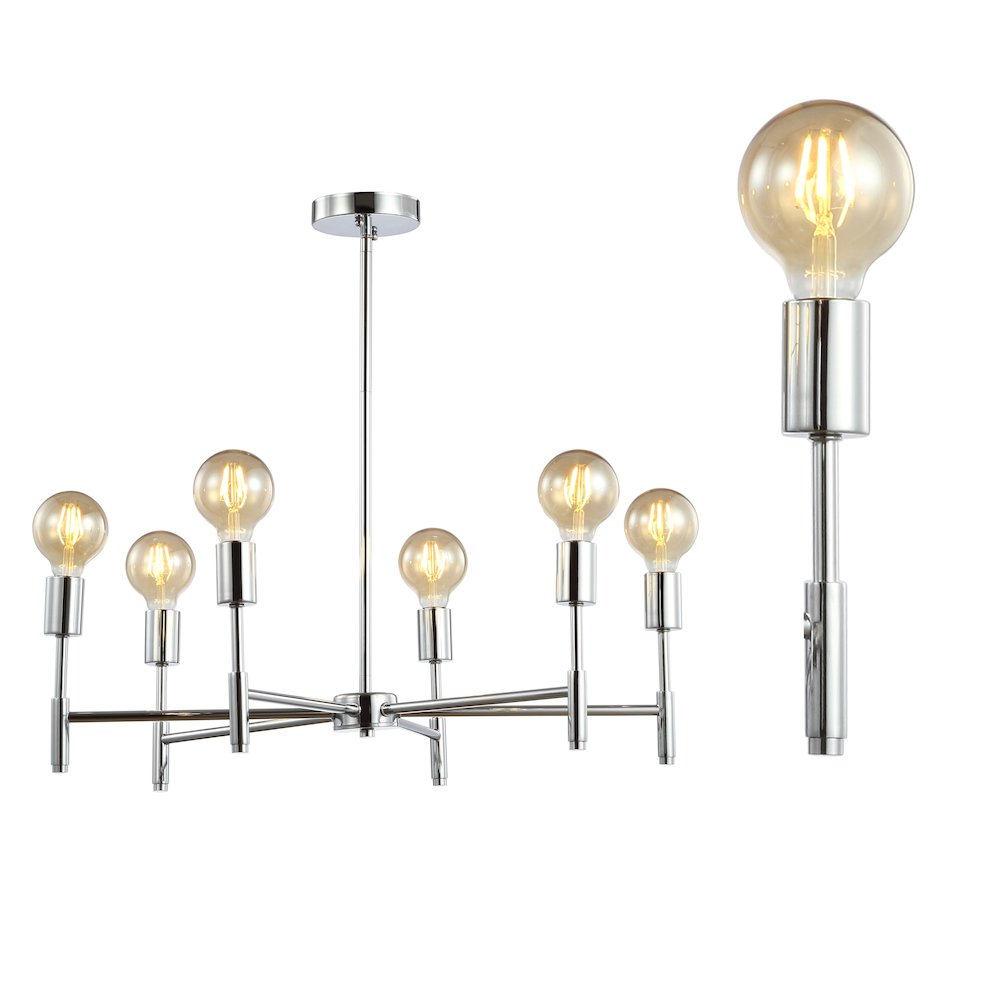 Turing Adjustable Height Metal Led Chandelier. Picture 14