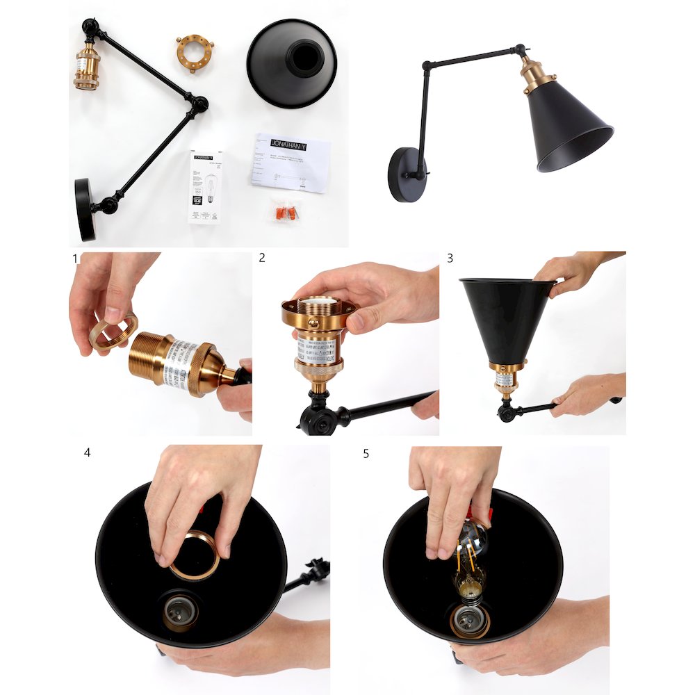 Rover Adjustable Arm Metal Led Wall Sconce. Picture 7