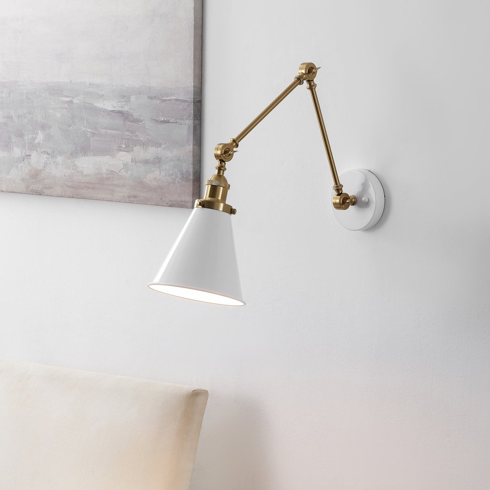 Rover Classic Industrial Metal Adjustable Arm LED Wall Sconce. Picture 3