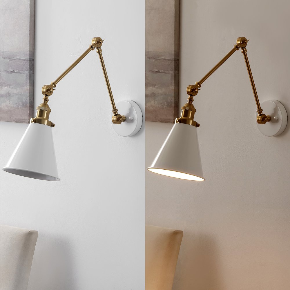 Rover Classic Industrial Metal Adjustable Arm LED Wall Sconce (Set of 2). Picture 2