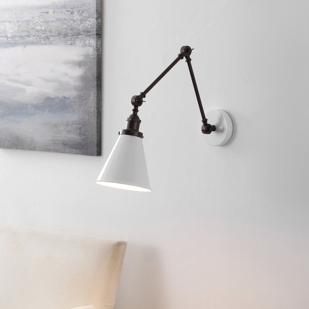 Rover Classic Industrial Metal Adjustable Arm LED Wall Sconce. Picture 3
