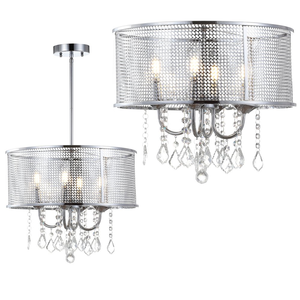 Avah Metal/Crystal Adjustable Led Drop Chandelier. Picture 10