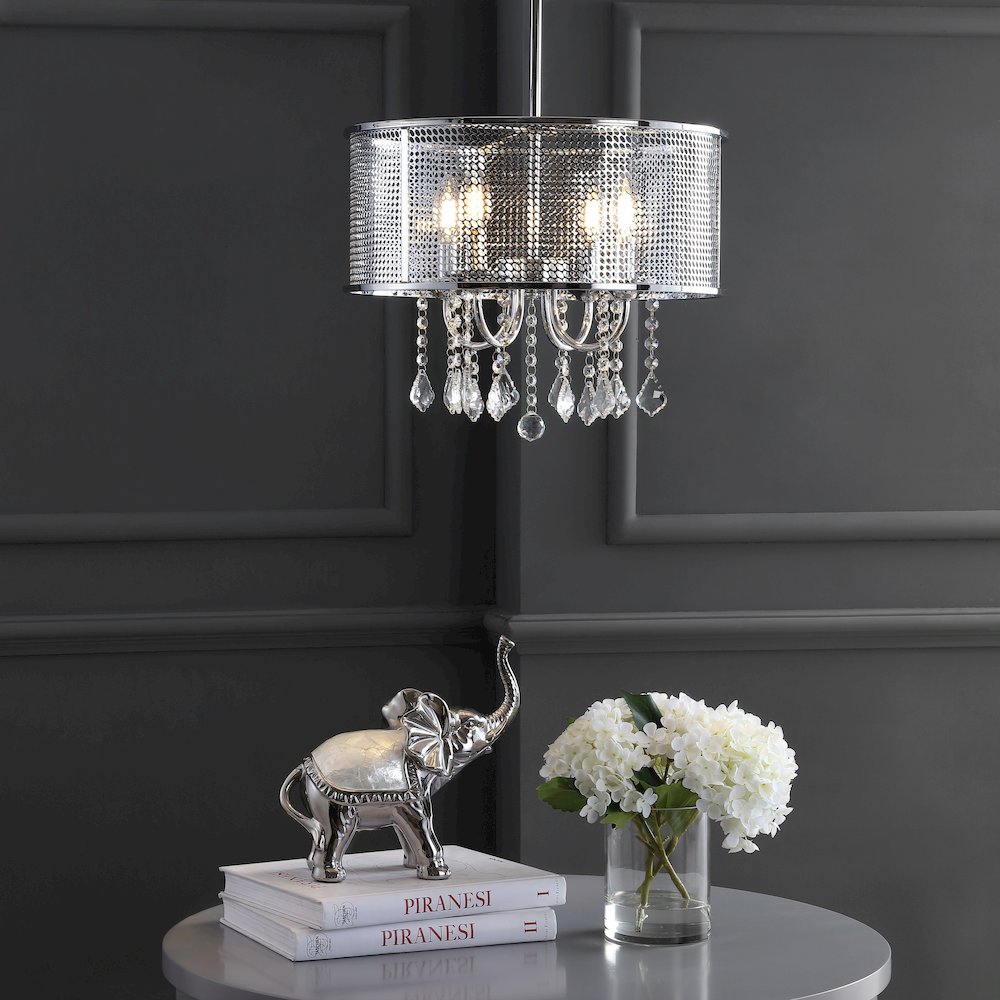 Avah Metal/Crystal Adjustable Led Drop Chandelier. Picture 9