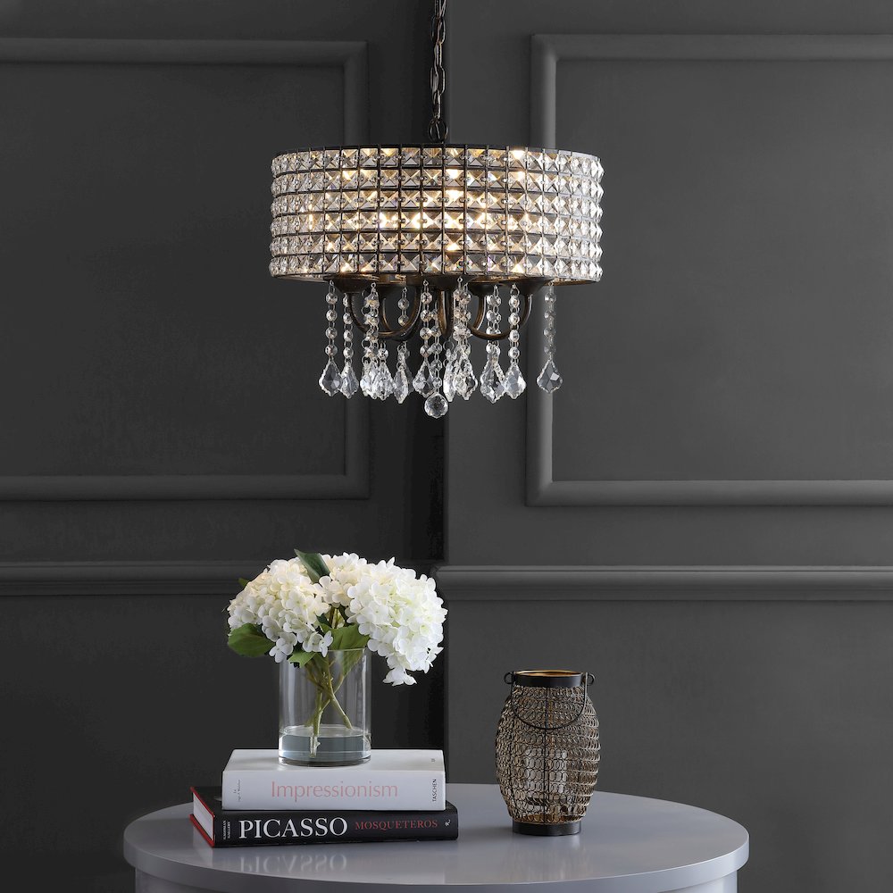 Reese Metal/Crystal Adjustable Led Drop Chandelier. Picture 9