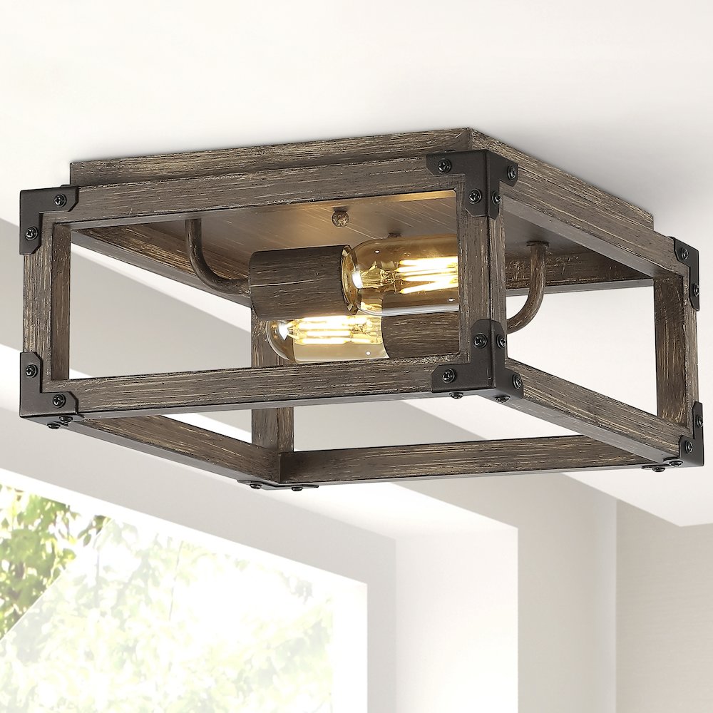 Magnolia Iron Rustic Farmhouse Led Flush Mount. Picture 8