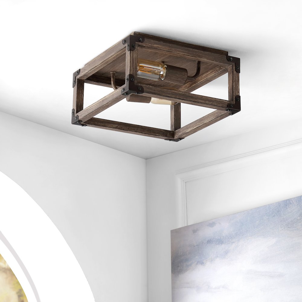 Magnolia Iron Rustic Farmhouse Led Flush Mount. Picture 7